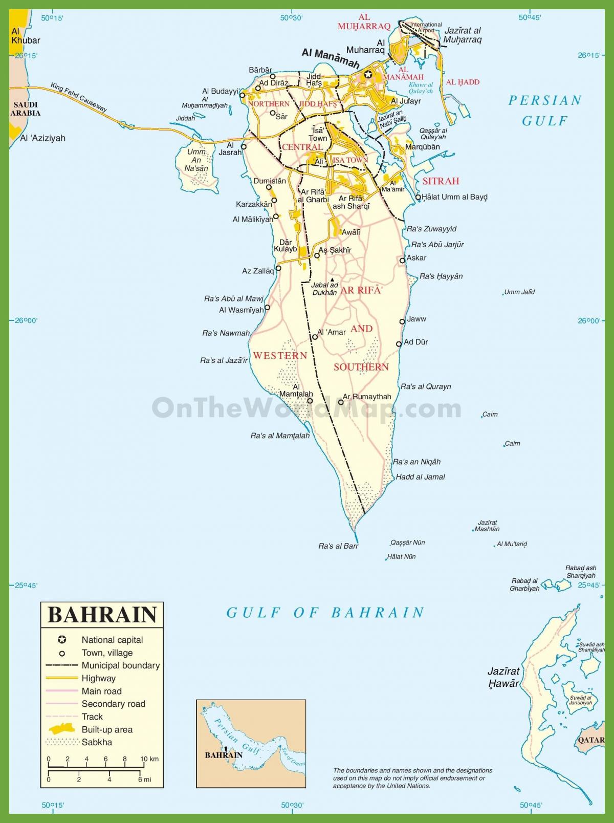 Bahrain miji ramani
