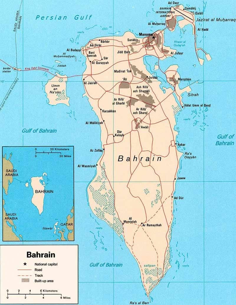 ramani ya Bahrain barabara ramani locator
