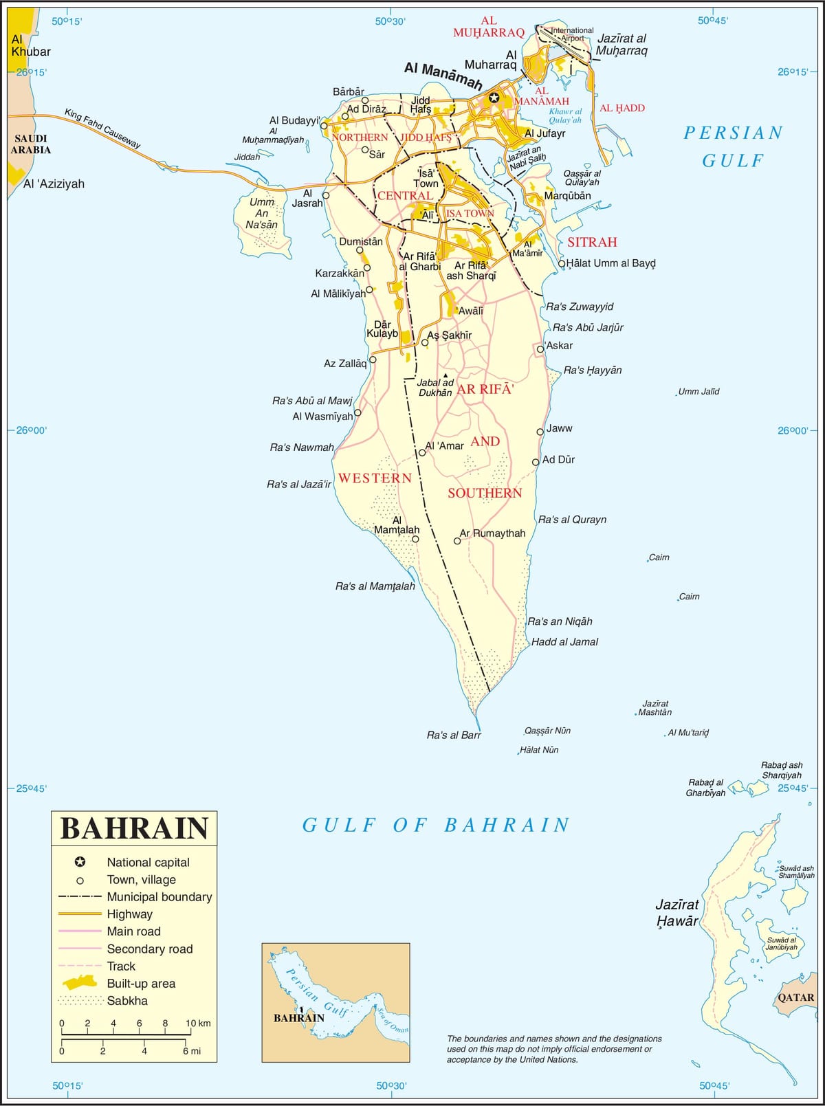 Bahrain ramani ya kisiasa