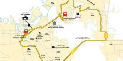 Ramani ya Bahrain shule ya kuendesha gari barabara