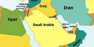 Ramani ya Bahrain na eneo la jirani